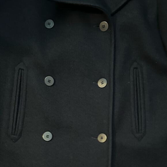 DKNY Women’s Dark Navy Double-Breasted Wool Blend Pea Coat, Size 10 - Picture 5 of 11